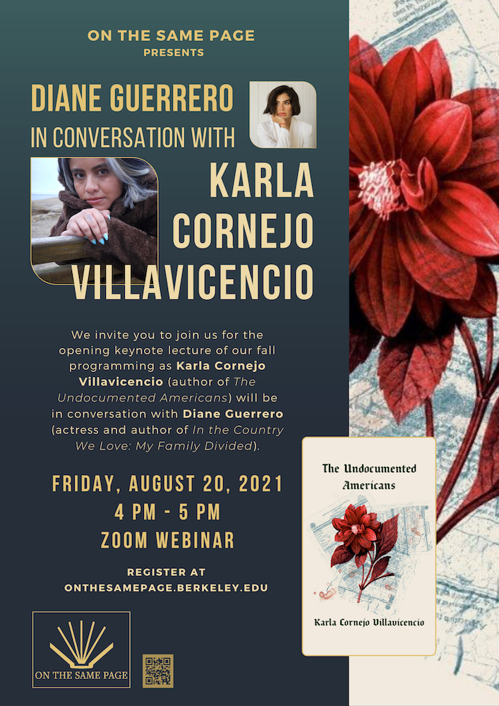 Poster for Karla Cornejo Villavicencio and Diane Guerrero event