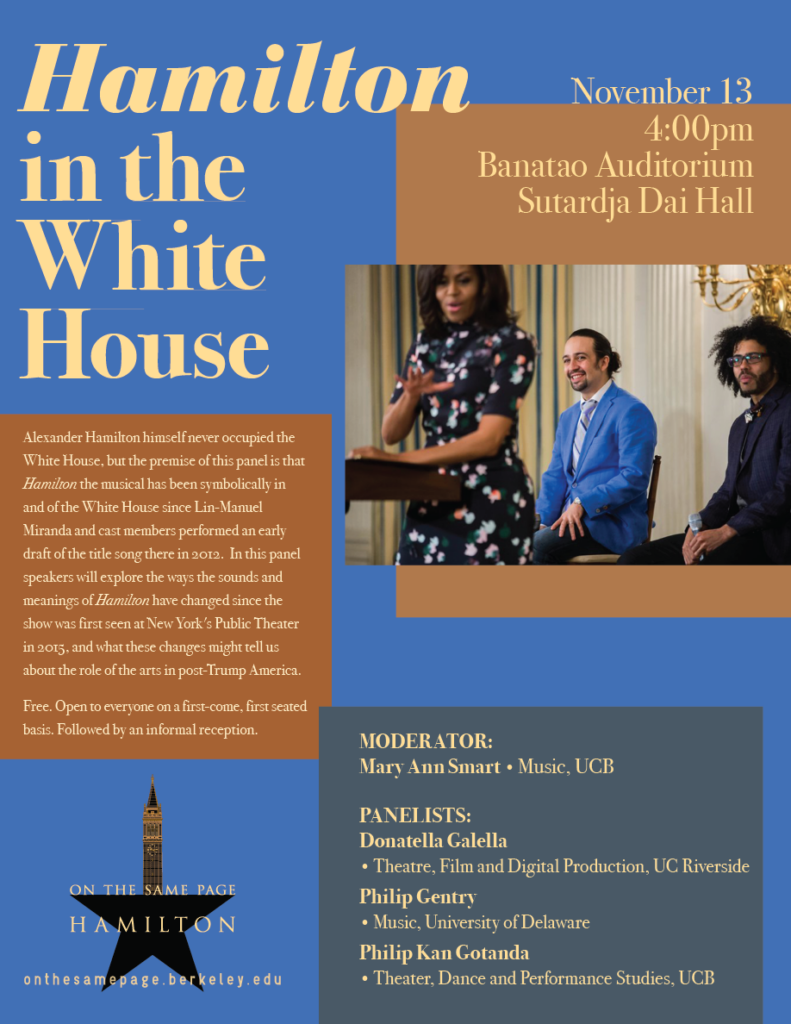 Poster for Hamilton in the White House event