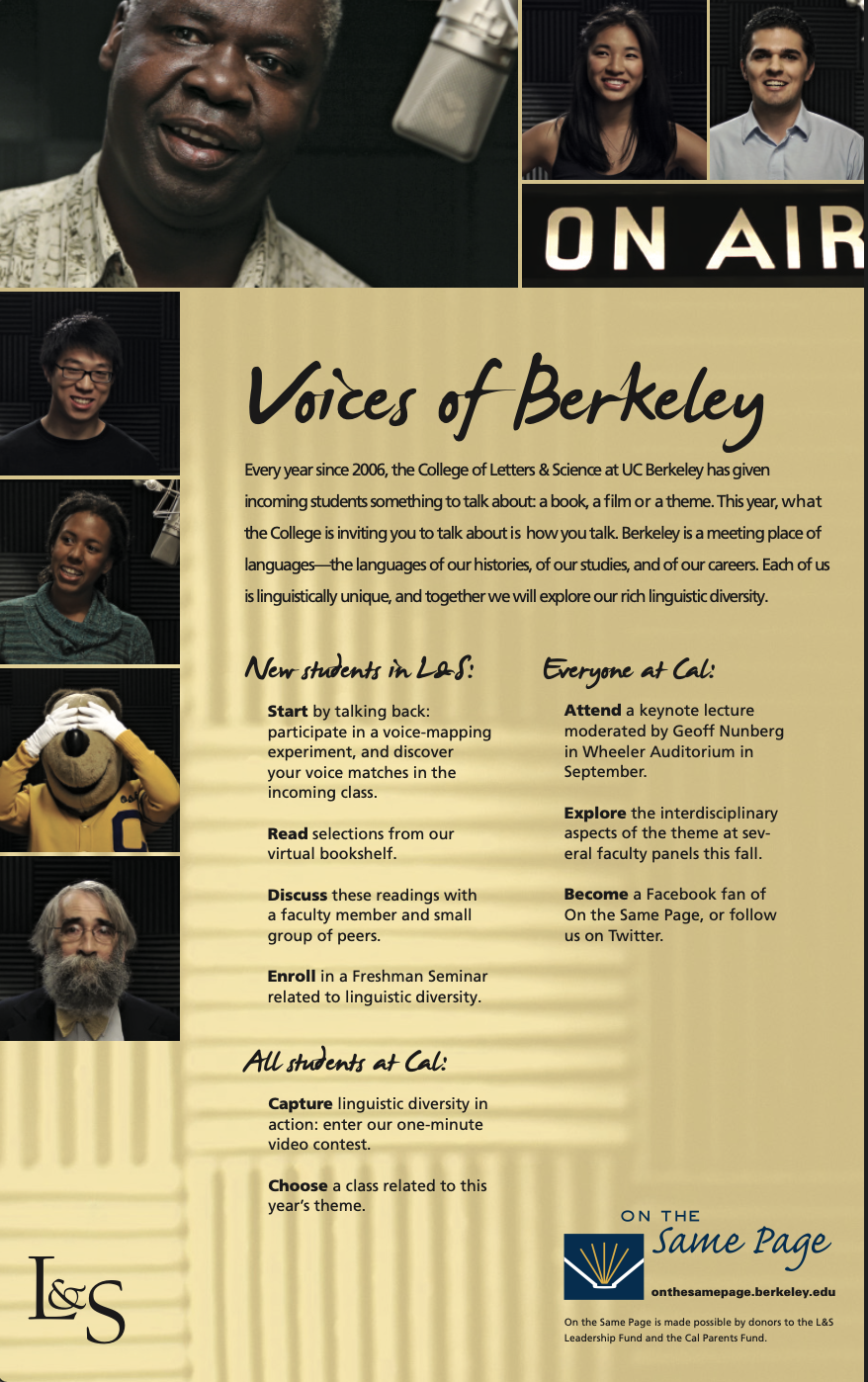 Voices of Berkeley Fall 2011 poster